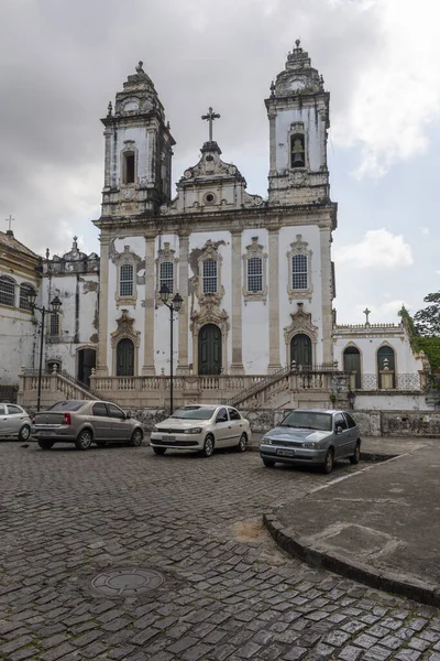 Vista Para Bela Igreja Colonial Antiga Centro Histórico Cidade Salvador — Fotografia de Stock