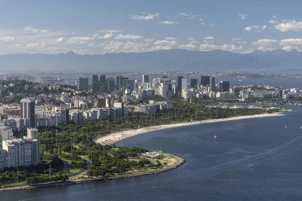 Sugar Loaf Dağı Ndan Şehre Okyanusa Güzel Bir Manzara Rio — Stok fotoğraf