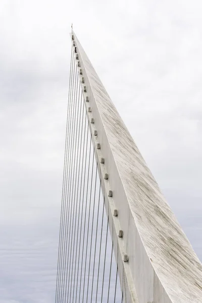 Detail Einer Modernen Brücke Mit Stahlseilen Puerto Madero Buenos Aires — Stockfoto