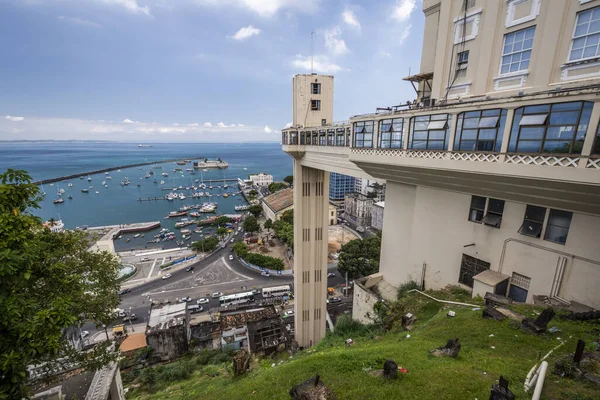 Vacker Utsikt Till Lacerda Lift Den Historiska Stadskärnan Salvador Bahia — Stockfoto