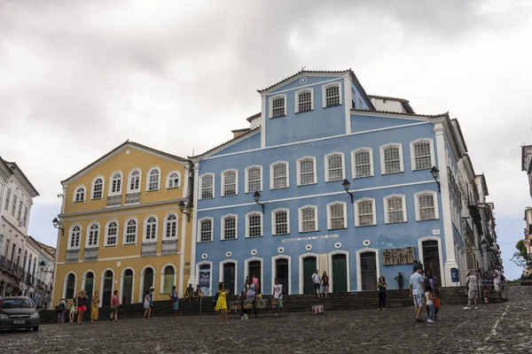 Prachtig Uitzicht Kleurrijke Gebouwen Huizen Het Historische Centrum Van Salvador — Stockfoto