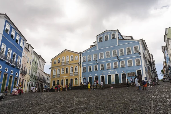 Salvador Bahia Brezilya Nın Tarihi Şehir Merkezinde Renkli Binaların Evlerin — Stok fotoğraf
