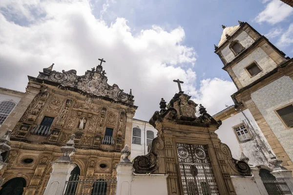 Veduta Della Bellissima Vecchia Chiesa Coloniale Nel Centro Storico Salvador — Foto Stock