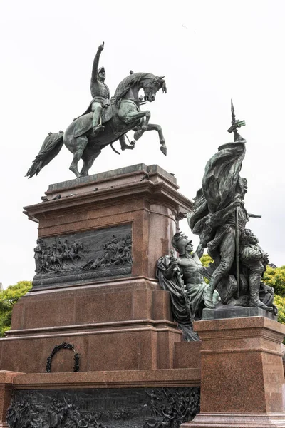 Belle Vue Sur Monument Statue Cavalier Général San Martin Buenos — Photo