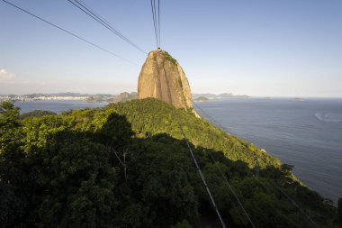 Brezilya Rio de Janeiro 'daki Sugar Loaf Mountain teleferiğinden güzel bir manzara.