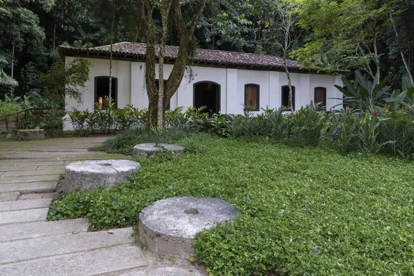 Vista Antigua Casa Histórica Fábrica Polvos Los Jardines Botánicos Río — Foto de Stock