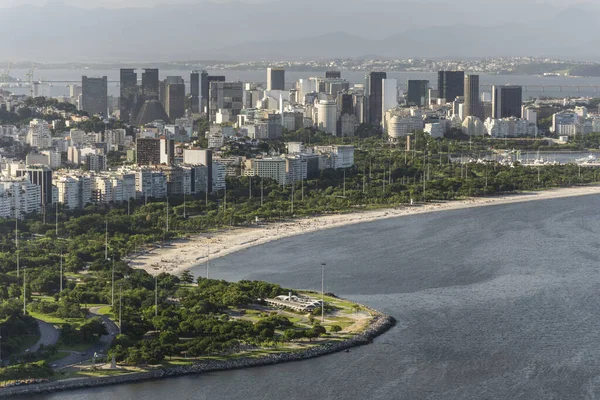 Krásný Výhled Hory Sugar Loaf Pláž Městské Buldings Rio Janeiro — Stock fotografie