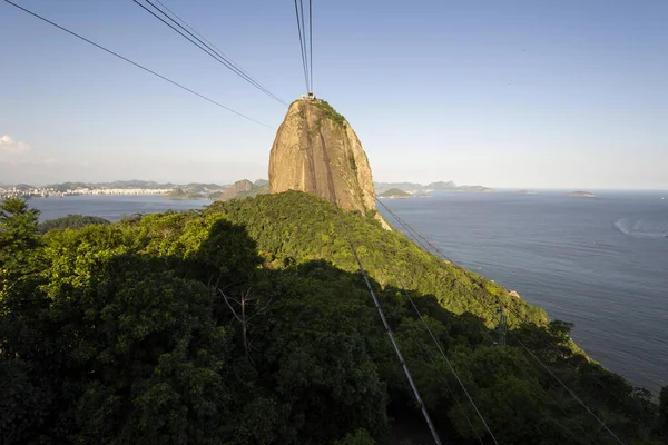 Вид Канатной Дороги Горы Сахарная Голова Рио Жанейро Бразилия — стоковое фото