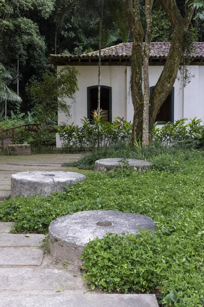 Visa Till Gamla Pulver Fabrik Historiska Hus Botaniska Trädgården Rio — Stockfoto