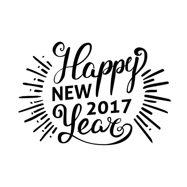 Feliz Ano Novo 2017. Ilustração do vetor do feriado com composição de letras. Caligrafia — Vetor de Stock