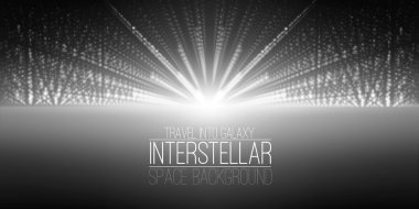 Yıldızlararası uzay arka plan. Kozmik gökada illüstrasyon. Bulutsu, stardust ve parlak parlayan yıldızlar arka plan. Gösterim amacıyla parti el ilanları, sanat, broşürler, posterler.
