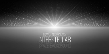 Yıldızlararası uzay arka plan. Kozmik gökada illüstrasyon. Bulutsu, stardust ve parlak parlayan yıldızlar arka plan. Gösterim amacıyla parti el ilanları, sanat, broşürler, posterler.