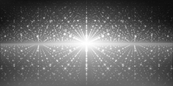 Vector interstellära rymden bakgrund. Kosmiska galaxy illustration. Bakgrund med nebula, stardust och ljusa lysande stjärnor. Vektorillustration för terminsuppsatser, konstverk, broschyrer, affischer. — Stock vektor