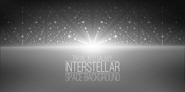 Vector interstellar space background.Cosmic galaxy illustration.Background with nebula, stardust and bright shining stars.Vector Illustration for party flyers, artwork, brochures, posters
.