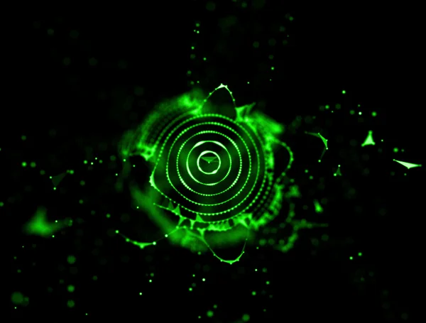 Feuerabstinenter grüner Hintergrund. Explosion Farbe 3D Illustration — Stockfoto