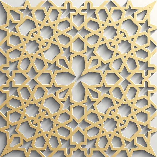 Achtergrond met 3D-naadloze patroon in islamitische stijl — Stockvector