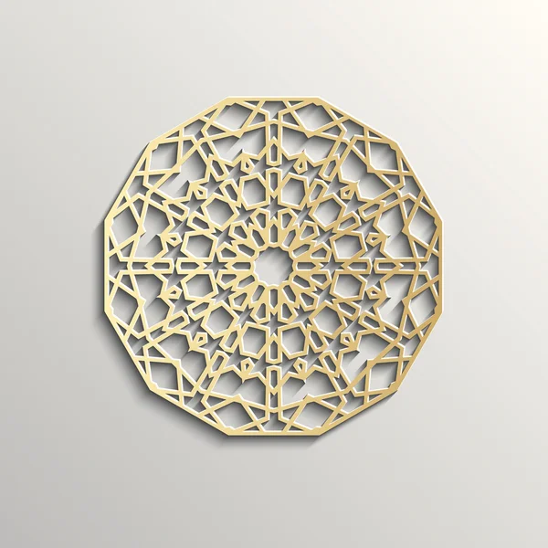 Arrière-plan avec motif sans couture 3d dans le style islamique — Image vectorielle