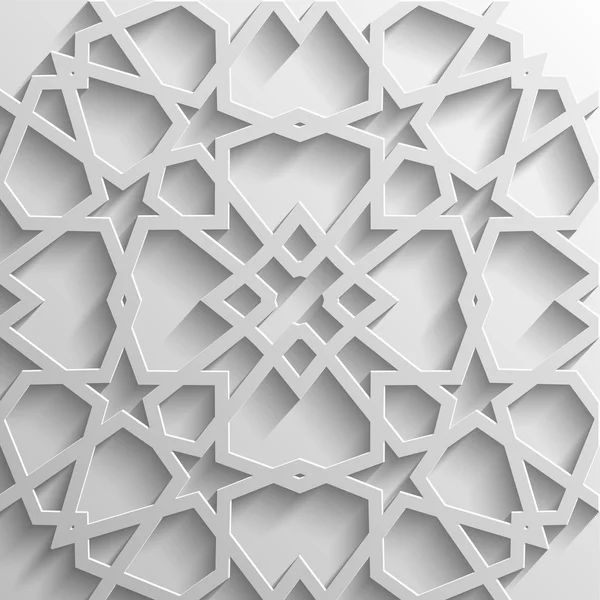 이슬람 스타일에서 3d 완벽 한 패턴 배경 — 스톡 벡터