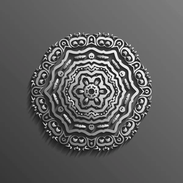 3d islâmico em mandala escuro redondo ornamento fundo arquitetura muslim textura design. Pode ser usado para convites de brochuras, motivo persa — Vetor de Stock