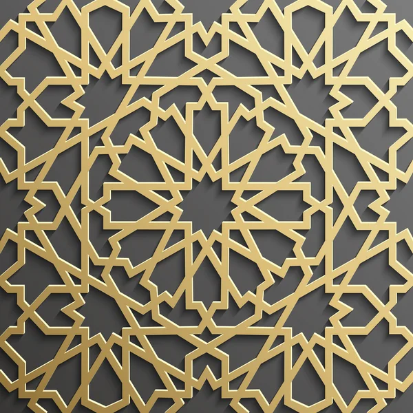 Φόντο με χρυσό χωρίς ραφή πρότυπο για μαύρη backgroud στο ισλαμικό στυλ. — Διανυσματικό Αρχείο