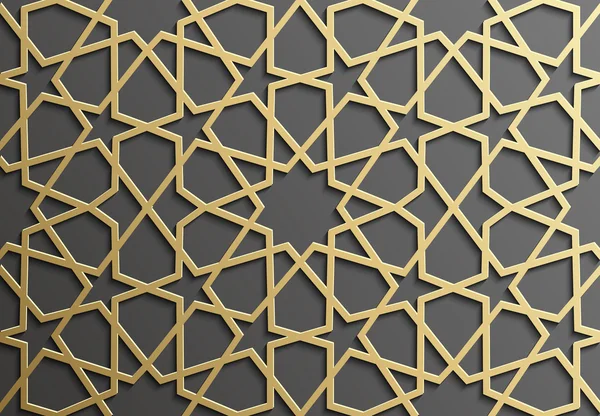 Tło z złoty wzór na czarnego tła w stylu islamskim. — Wektor stockowy