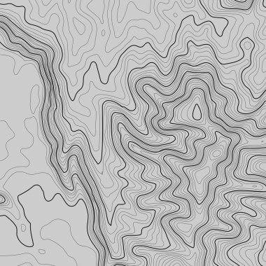Kopyalamak için alanı olan topografik harita arkaplanı. Çizgi topoğrafya haritası arka plan, coğrafi ızgara soyut vektör çizimi. Arazi üzerinde dağ yürüyüşü patikası .