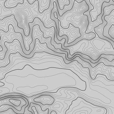 Kopyalamak için alanı olan topografik harita arkaplanı. Çizgi topoğrafya haritası arka plan, coğrafi ızgara soyut vektör çizimi. Arazi üzerinde dağ yürüyüşü patikası .
