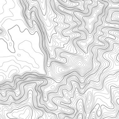 Kopyalamak için alanı olan topografik harita arkaplanı. Çizgi topoğrafya haritası arka plan, coğrafi ızgara soyut vektör çizimi. Arazi üzerinde dağ yürüyüşü patikası .