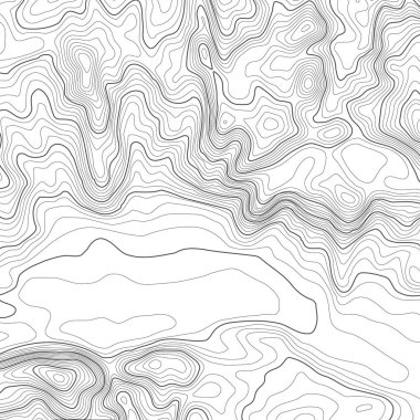 Kopyalamak için alanı olan topografik harita arkaplanı. Çizgi topoğrafya haritası arka plan, coğrafi ızgara soyut vektör çizimi. Arazi üzerinde dağ yürüyüşü patikası .