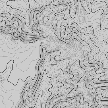 Kopyalamak için alanı olan topografik harita arkaplanı. Çizgi topoğrafya haritası arka plan, coğrafi ızgara soyut vektör çizimi. Arazi üzerinde dağ yürüyüşü patikası .