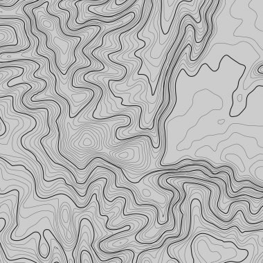 Kopyalamak için alanı olan topografik harita arkaplanı. Çizgi topoğrafya haritası arka plan, coğrafi ızgara soyut vektör çizimi. Arazi üzerinde dağ yürüyüşü patikası .