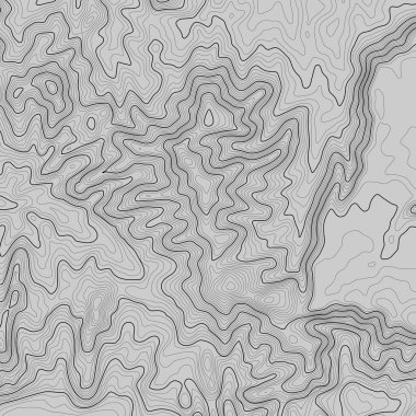Kopyalamak için alanı olan topografik harita arkaplanı. Çizgi topoğrafya haritası arka plan, coğrafi ızgara soyut vektör çizimi. Arazi üzerinde dağ yürüyüşü patikası .