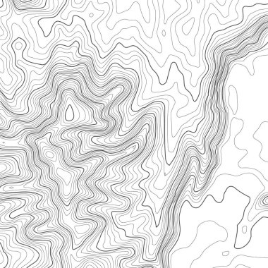 Kopyalamak için alanı olan topografik harita arkaplanı. Çizgi topoğrafya haritası arka plan, coğrafi ızgara soyut vektör çizimi. Arazi üzerinde dağ yürüyüşü patikası .