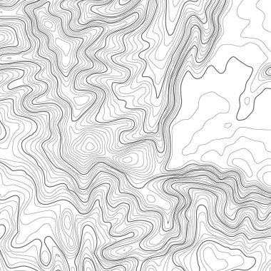 Kopyalamak için alanı olan topografik harita arkaplanı. Çizgi topoğrafya haritası arka plan, coğrafi ızgara soyut vektör çizimi. Arazi üzerinde dağ yürüyüşü patikası .