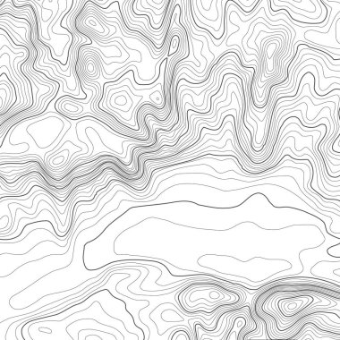 Kopyalamak için alanı olan topografik harita arkaplanı. Çizgi topoğrafya haritası arka plan, coğrafi ızgara soyut vektör çizimi. Arazi üzerinde dağ yürüyüşü patikası .