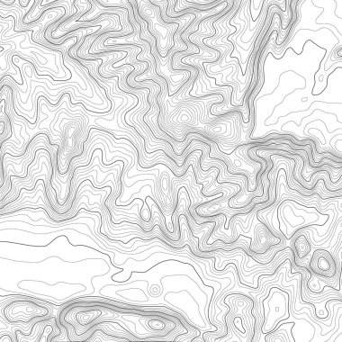 Kopyalamak için alanı olan topografik harita arkaplanı. Çizgi topoğrafya haritası arka plan, coğrafi ızgara soyut vektör çizimi. Arazi üzerinde dağ yürüyüşü patikası .