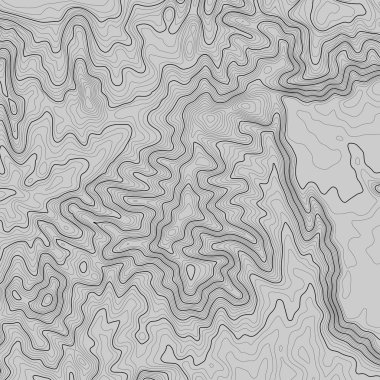 Kopyalamak için alanı olan topografik harita arkaplanı. Çizgi topoğrafya haritası arka plan, coğrafi ızgara soyut vektör çizimi. Arazi üzerinde dağ yürüyüşü patikası .