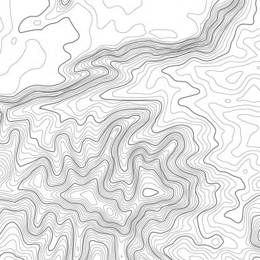 Kopyalamak için alanı olan topografik harita arkaplanı. Çizgi topoğrafya haritası arka plan, coğrafi ızgara soyut vektör çizimi. Arazi üzerinde dağ yürüyüşü patikası .
