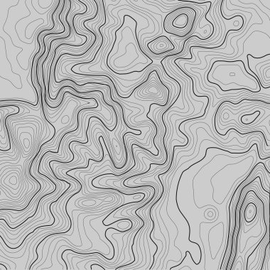 Kopyalamak için alanı olan topografik harita arkaplanı. Çizgi topoğrafya haritası arka plan, coğrafi ızgara soyut vektör çizimi. Arazi üzerinde dağ yürüyüşü patikası .