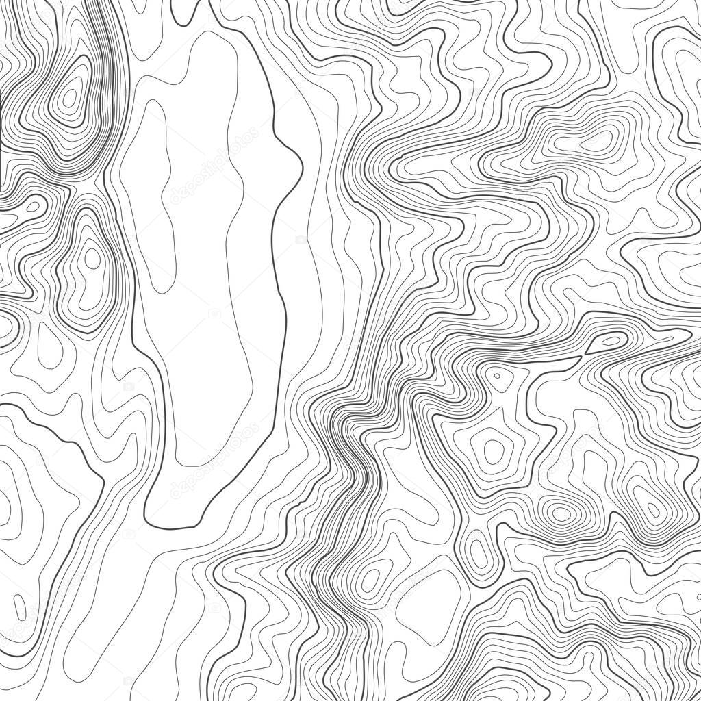 Topographic map background with space for copy . Line topography map contour background , geographic grid abstract vector illustration . Mountain hiking trail over terrain .
