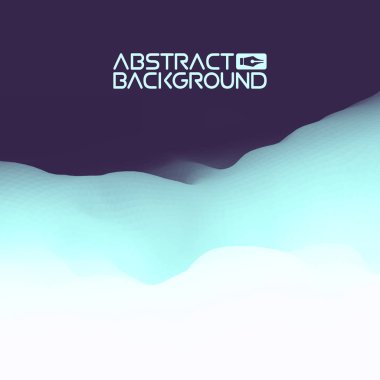 3D manzara mavi arka plan soyut. Mavi degrade vektör Illustration.Computer çizimleri tasarım şablonu. Dağ doruklarına, yatay