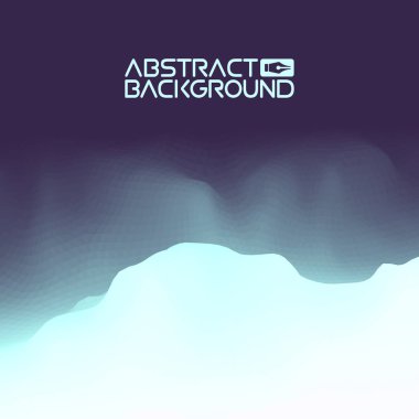 3D manzara mavi arka plan soyut. Mavi degrade vektör Illustration.Computer çizimleri tasarım şablonu. Dağ doruklarına, yatay