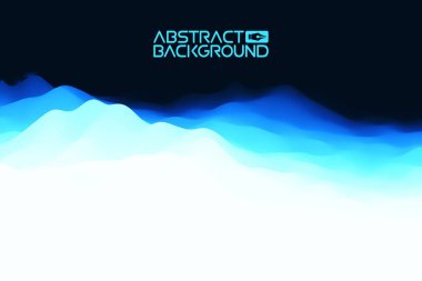 3D manzara mavi arka plan soyut. Mavi degrade vektör Illustration.Computer çizimleri tasarım şablonu. Dağ doruklarına, yatay
