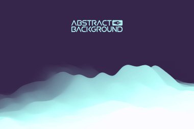 3D manzara mavi arka plan soyut. Mavi degrade vektör Illustration.Computer çizimleri tasarım şablonu. Dağ doruklarına, yatay