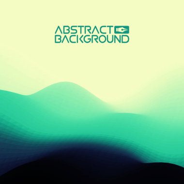 3D manzara arka plan. yeşil mavi degrade soyut vektör Illustration.Computer çizimleri tasarım şablonu için. Dağ doruklarına, yatay