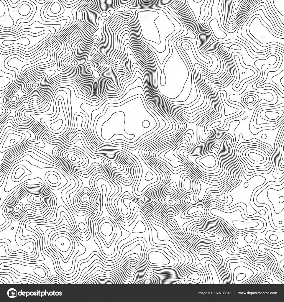 Seamless pattern. Topographic map background with space for copy ...
