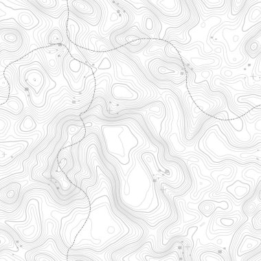 Seamless modeli. Topografik harita arka plan kopya sorunsuz doku alan ile. Topografya Haritası kontur arka plan, coğrafi kılavuz çizgi. Dağ hiking trail arazi üzerinde .