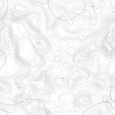 Seamless modeli. Topografik harita arka plan kopya sorunsuz doku alan ile. Topografya Haritası kontur arka plan, coğrafi kılavuz çizgi. Dağ hiking trail arazi üzerinde .