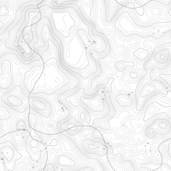 シームレス パターン。シームレス テクスチャのコピーのためのスペースと地形図の背景。行の地形の地図の輪郭背景、地理グリッド。地形上山ハイキング コース . — ストックベクタ