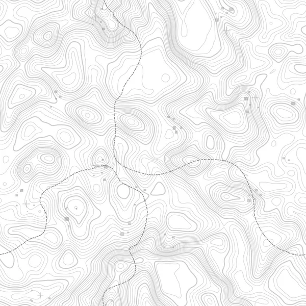 Vzor bezešvé. Topografická mapa pozadí s místem pro kopii bezešvých textur. Linie topografie obrysu pozadí mapy, geografické tabulky. Horská turistická stezka nad terén . — Stockový vektor